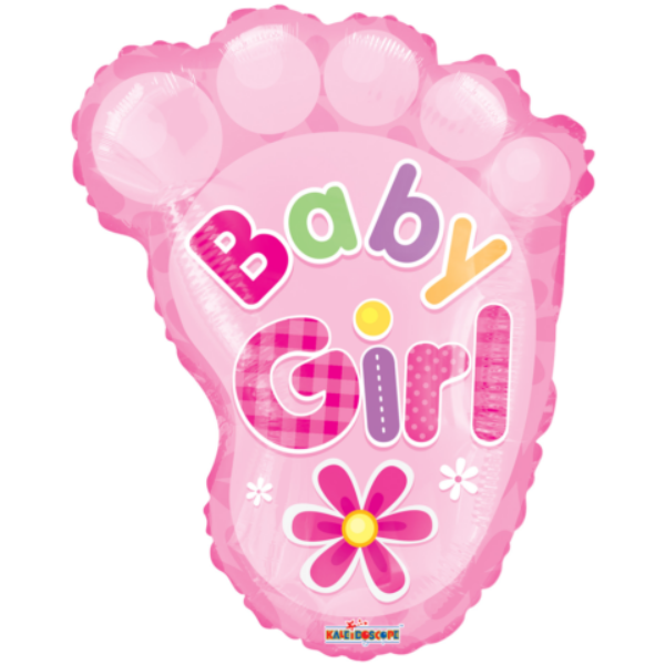 Folieballon 'Baby girl voet' (51 cm)