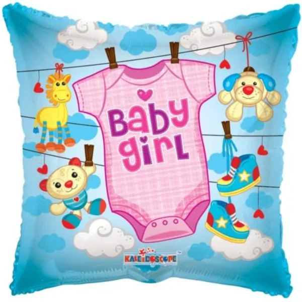 Folieballon 'Baby girl met baby shirt' (46 cm)