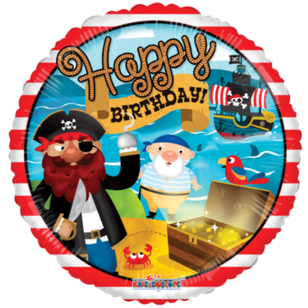 Folie ballon 'Happy Birthday piraten' (46 cm)