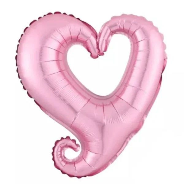 Folieballon 'Open hart' roze (45 cm)