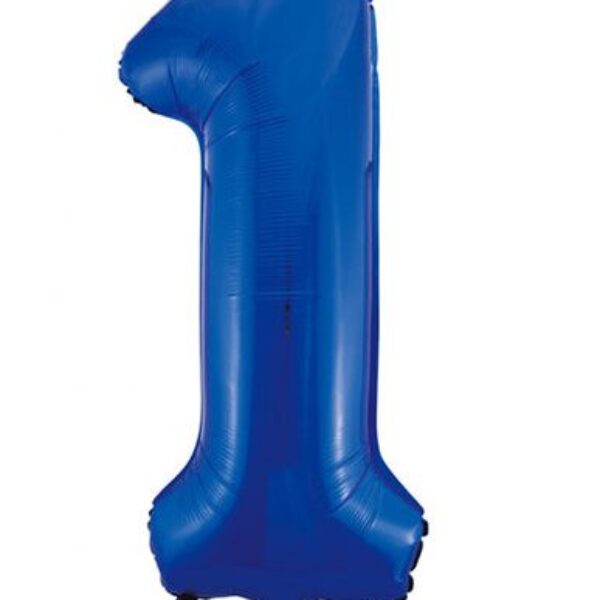 Cijferballon '1 Blauw (86 cm)