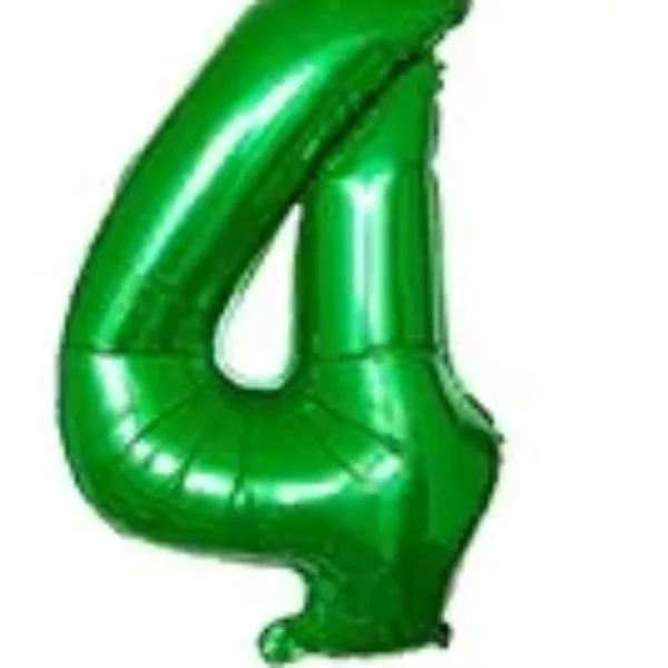 Cijferballon '4' Groen (75 cm)