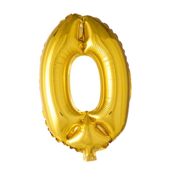 Cijferballon '0' Goud (41cm)