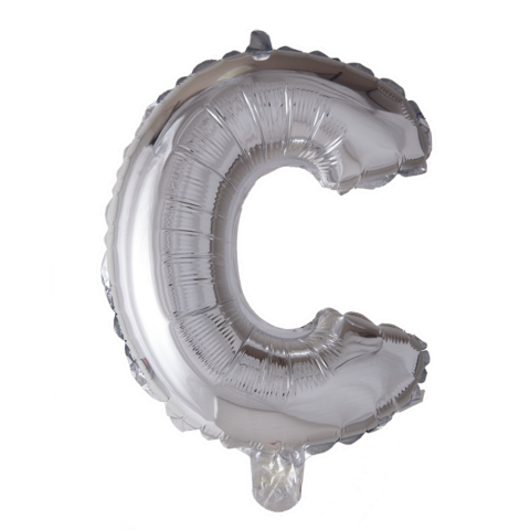 Letter ballon 'C' Zilver (100cm)