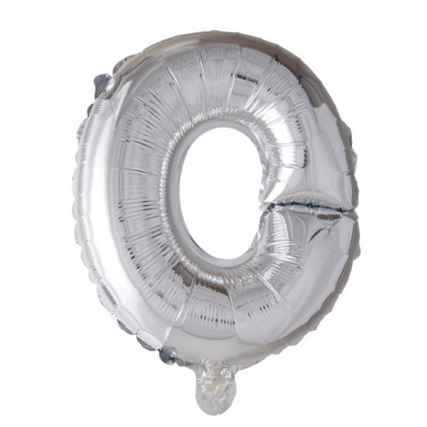 Letterballon 'O' Zilver (41cm)