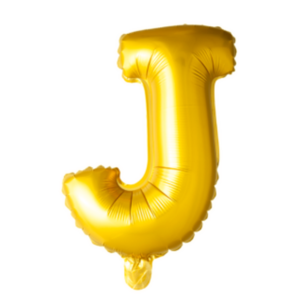 Letterballon 'J' Goud (41cm)