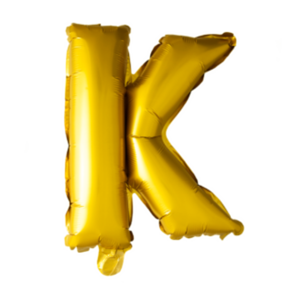Letterballon 'K' Goud (41cm)