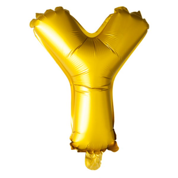 Letterballon 'Y' Goud (41cm)