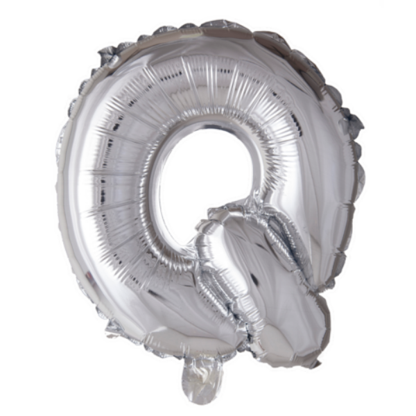 Letter ballon 'Q' Zilver (100cm)