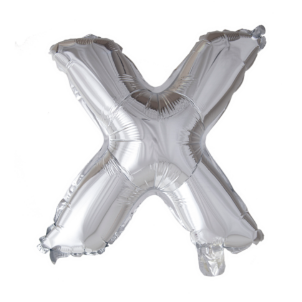 Letterballon 'X' Zilver (41cm)