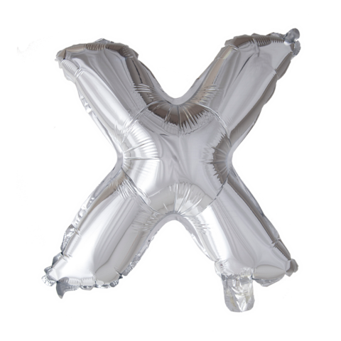 Letter ballon 'X' Zilver (100cm)