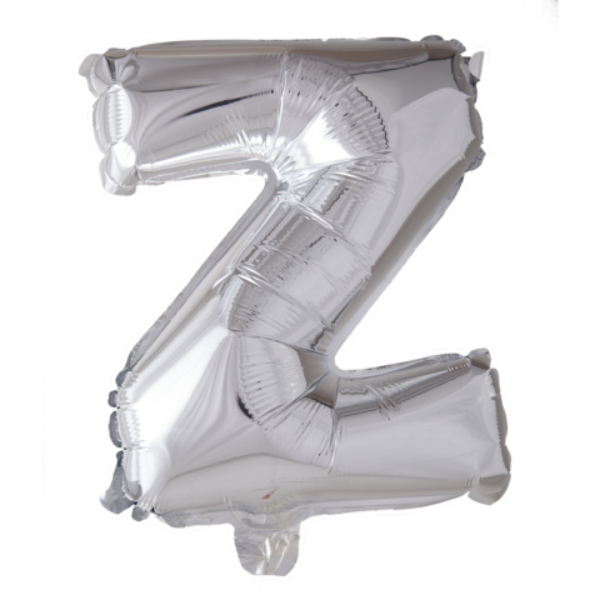 Letterballon 'Z' Zilver (41cm)