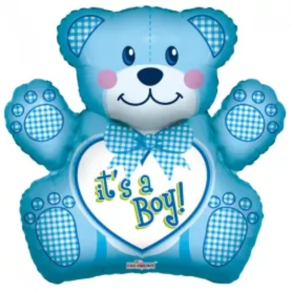 Folie ballon xl blauwe beer it's a boy 71 cm groot