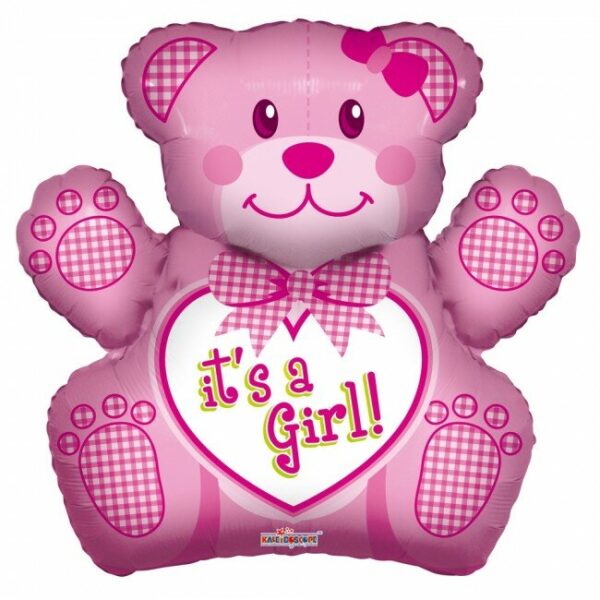 Folie ballon xl roze beer it's a girl 71 cm groot