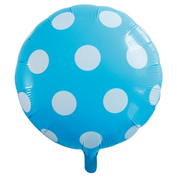 Folieballon 'Lichtblauw met stippen' (46 cm)