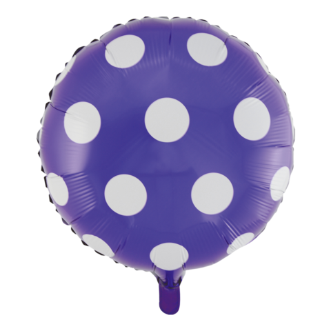 Folieballon 'Paars met stippen' (46 cm)