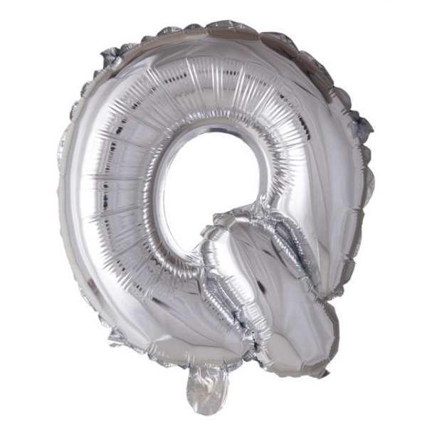 Letterballon 'Q' Zilver (41cm)