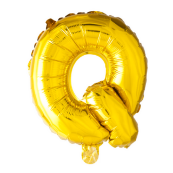 Letterballon 'Q' Goud (41cm)