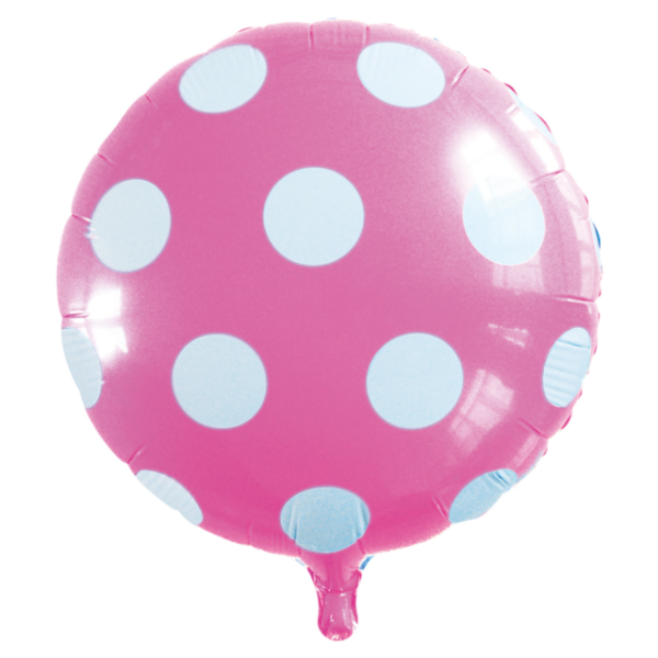 Folieballon 'Licht roze met stippen' (46 cm)