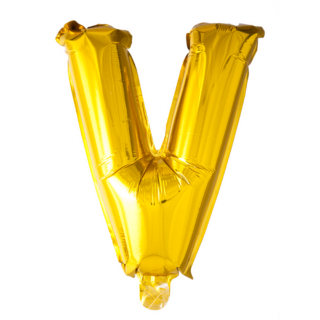 Letterballon 'V' Goud (41cm)