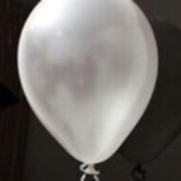 Feest Ballon 'Wit parelmoer Metallic' (26 cm)